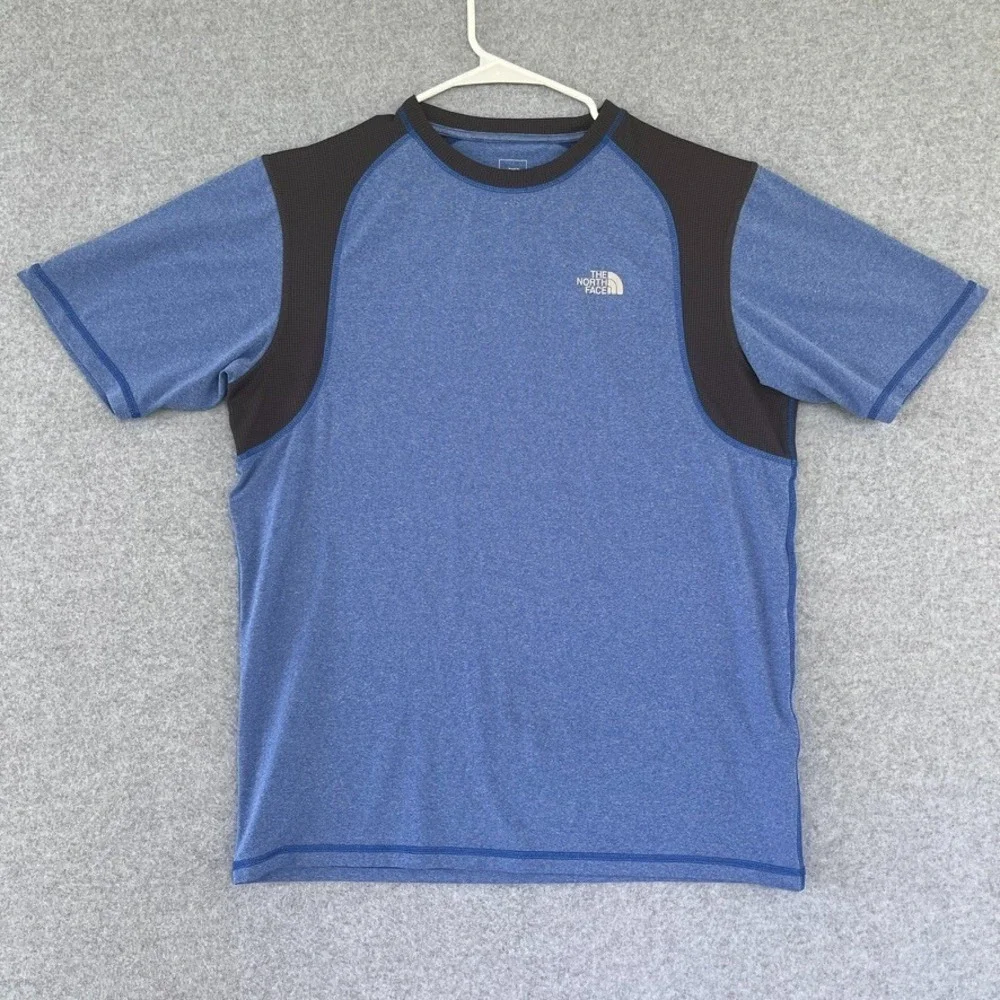 The North Face T-Shirt Mens Medium Short Sleeve Blue Pullover Activewear Wicking